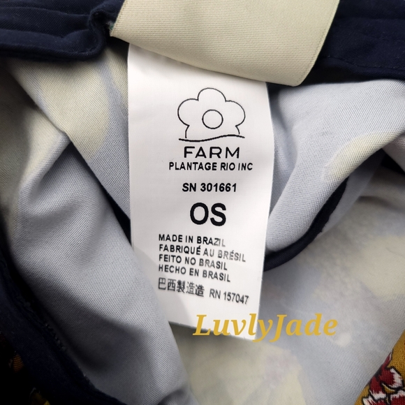 FARM RIO Mermaid Banana Blue Sun Extra Wide Slouchy Bucket Hat w/ Straps - Picture 8 of 11